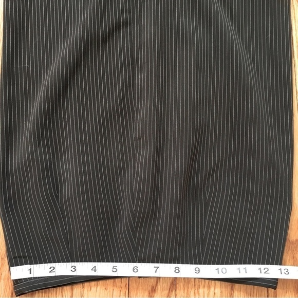Vintage 90's jKE Brown Striped Ruffle Hem Straight Pencil Skirt - Picture 6 of 15